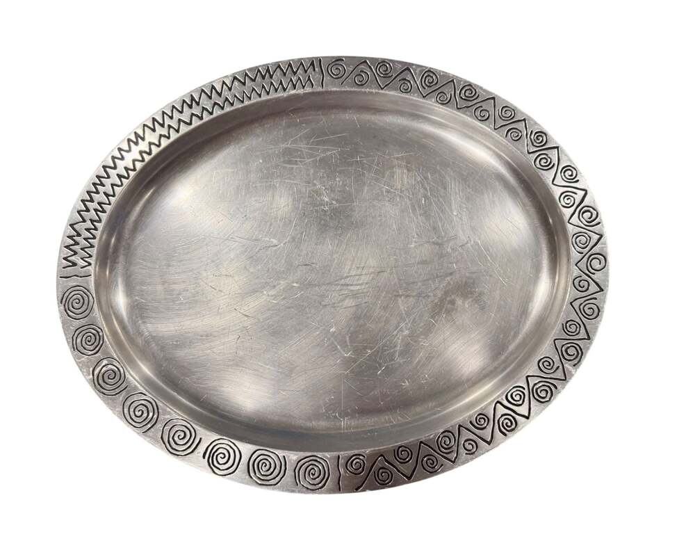 Wilton Armetale Oval Serving Platter with Spiral Border 21x15